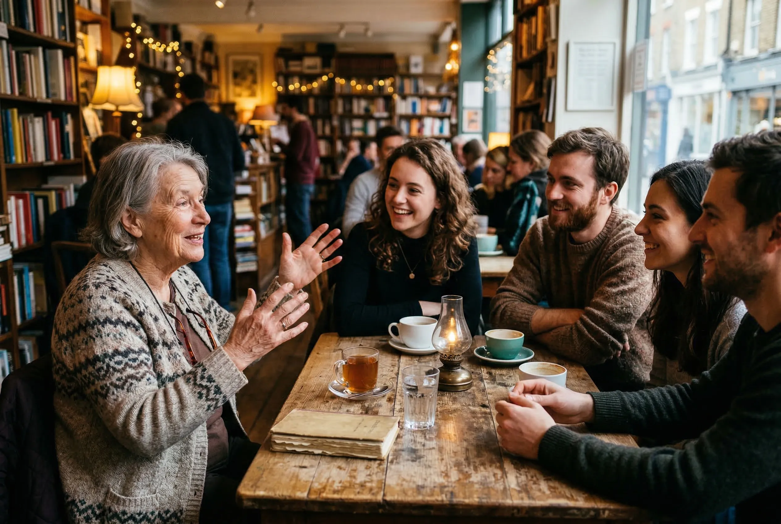 Storytelling in een gezellige boekwinkel